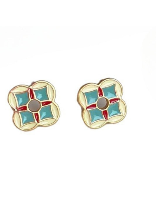 Earwish - French Style Colorblock Stud Earrings - Vintage &amp; Chic