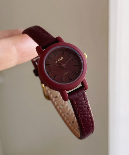 Simple Purple Leather Quartz Movement Watches