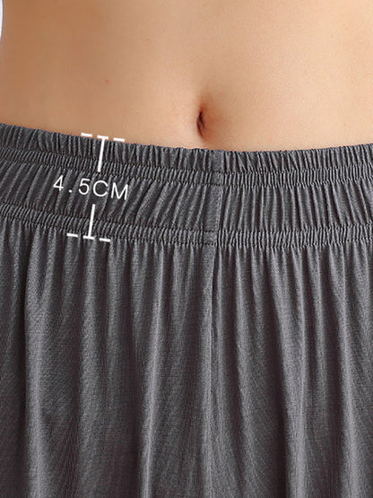 Simple Wide Leg Loose Elasticity Solid Color Casual Pants Bottoms