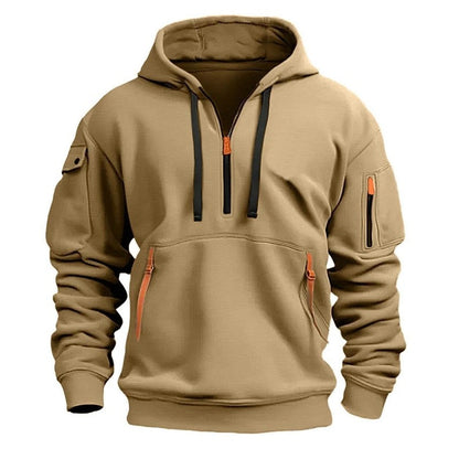 Men's Hooded Zip-Up Sweatshirt With Pockets Jacket