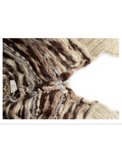 Haila - Bohemian Knitted Beanie with Earflaps &amp; Tasseled Ties