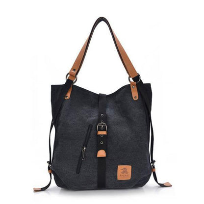 Women Canvas Casual Multifunctional Microfiber Leather Large Capacity Handbag Shoulder Bags Backpack