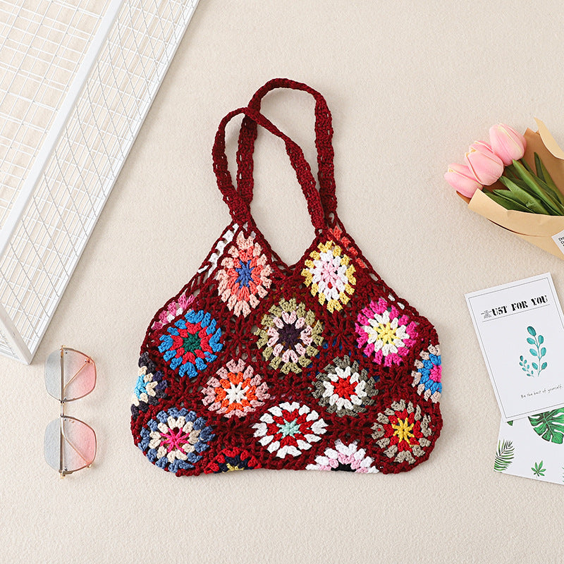 Crochet Granny Square Bag Ethnic Pattern Bag