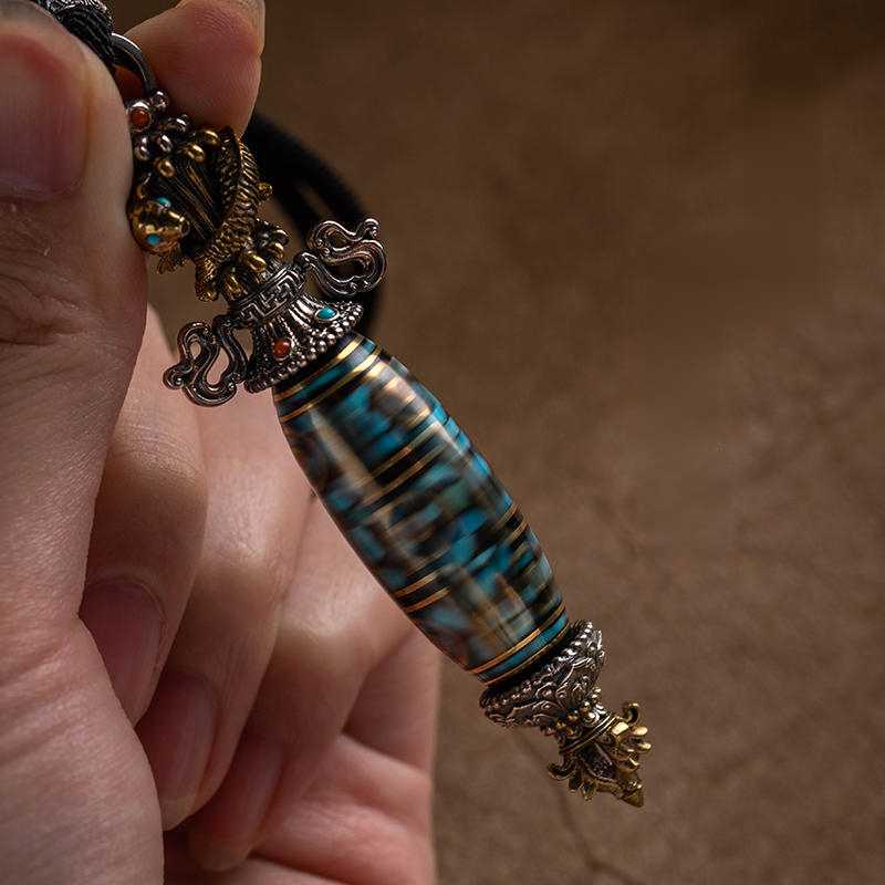 Handmade Jewelry S925 Sterling Silver Diamond Pestle Celestial Bead Pendant For Necklaces, Personalized Trendy Retro Jewelry