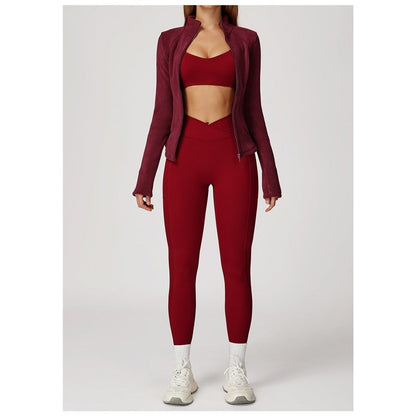 Solid Color Slim Fit Fleece Jacket