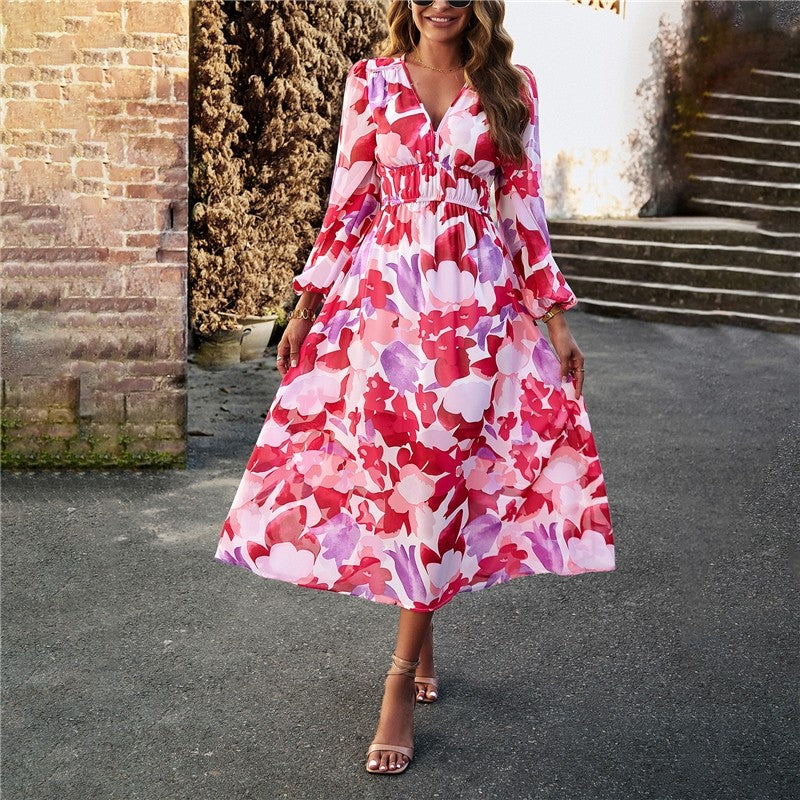 Bohemian Resort Casual Printed Long Skirt