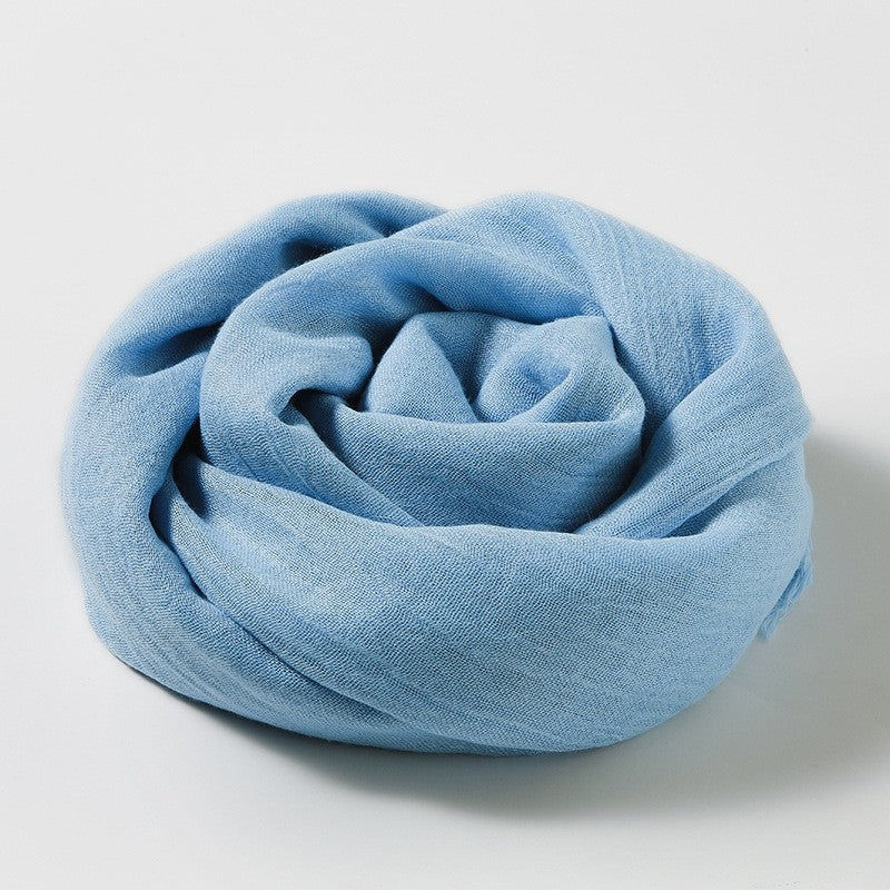 Solid Color Cotton And Linen Beach Long Scarf