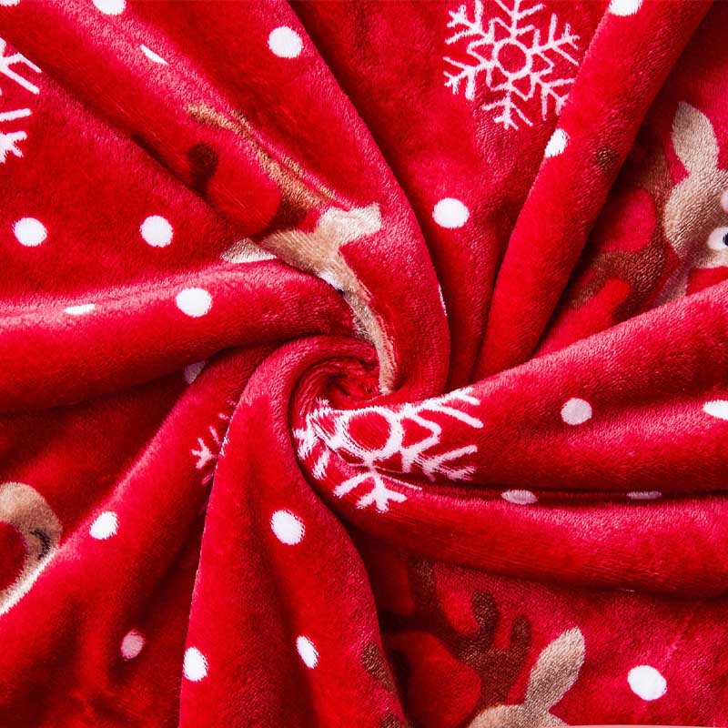 Plush Snowflake Reindeer Warm Throw Blanket