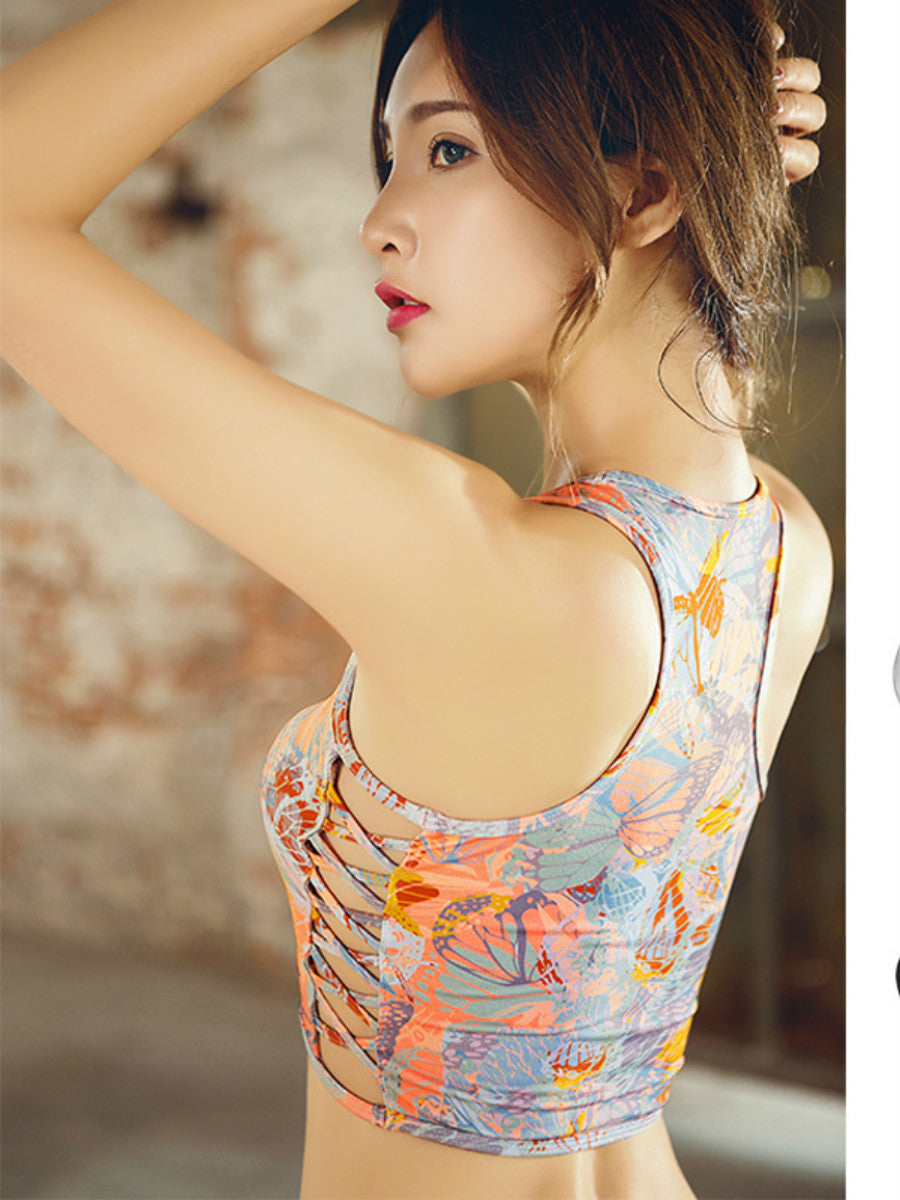 Yoga Vest Women With Breast Pad Short Beauty Back Fitness Underwear Running Sports Bra