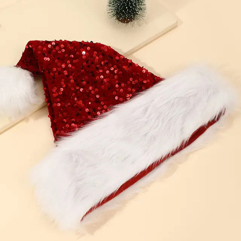 Sparkling Sequins Knitted Party Beanie Santa Hat