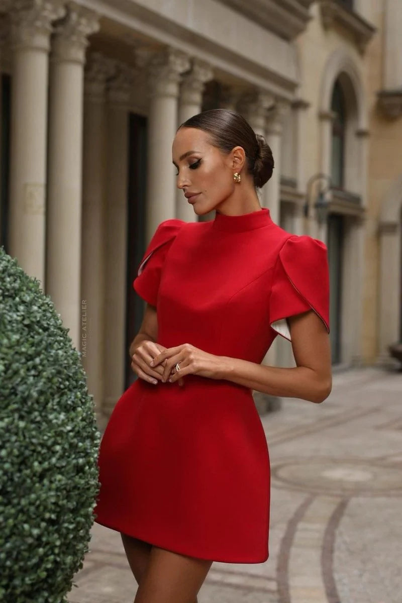 Bowknot Cut Out Mini Dress In Red