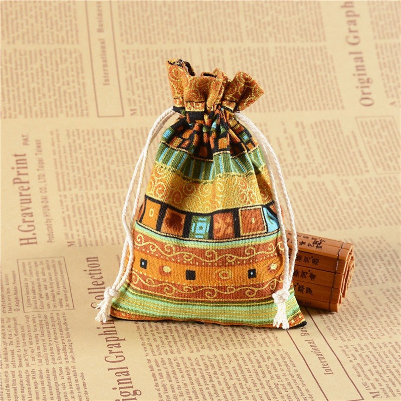 Ethnic Wind-Printed Bouquet Pocket Gift Packaging Bag