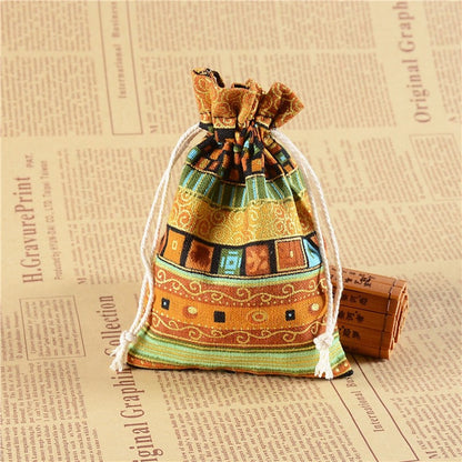 Ethnic Wind-Printed Bouquet Pocket Gift Packaging Bag
