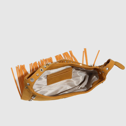 Cosbai - Boho Punk Fringe Shoulder Bag - Blod &amp; Classic