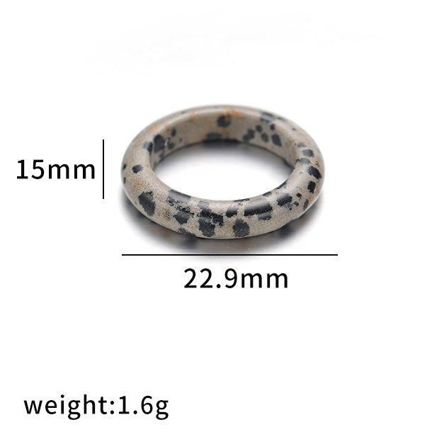 Simple Natural Stone Single Rings
