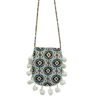 Cosbai - Retro Atlas-Pattern Knit Shoulder Bag - Vintage &amp; Practical