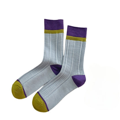 Rufia - Color-Block Textured Socks - Stylish &amp; Soft