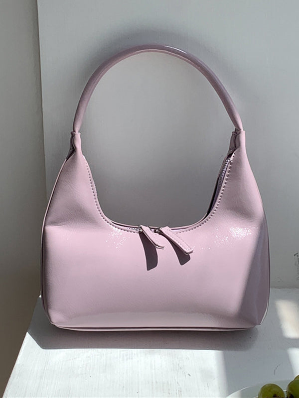 Geometric Split-Joint Zipper Shoulder Bags Handbags