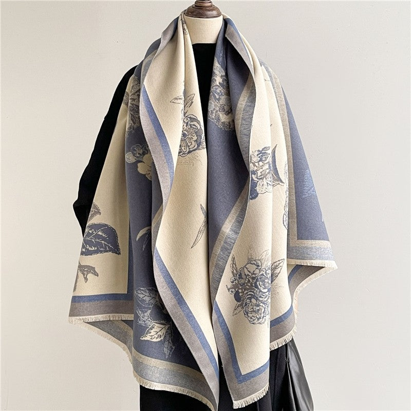Jacquard Fringed Cashmere-Like Scarf