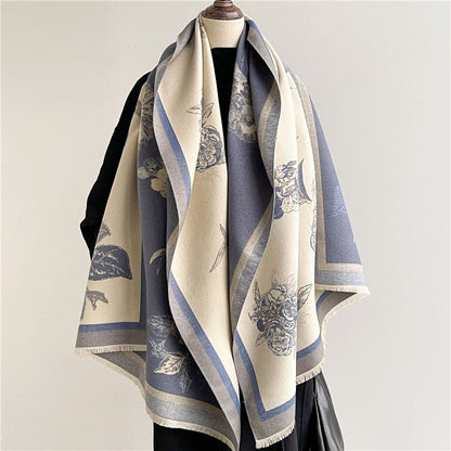 Jacquard Fringed Cashmere-Like Scarf
