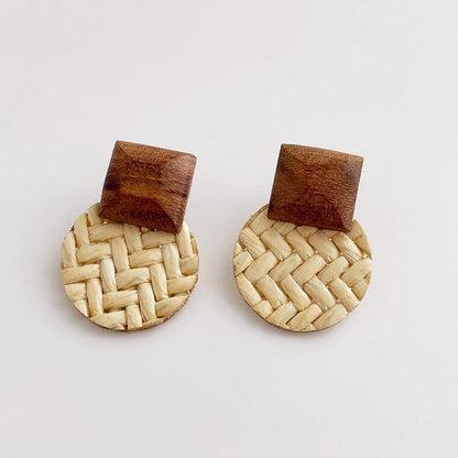 Earwish - Elegant Woven Rattan Earrings
