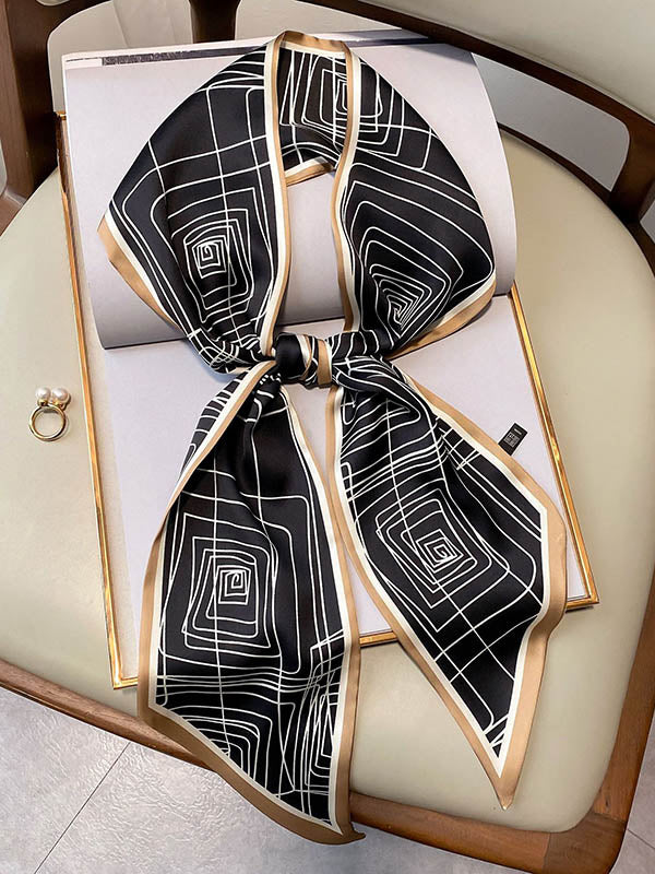 Normcore Geometry Simple Hair Band&Silk Scarf