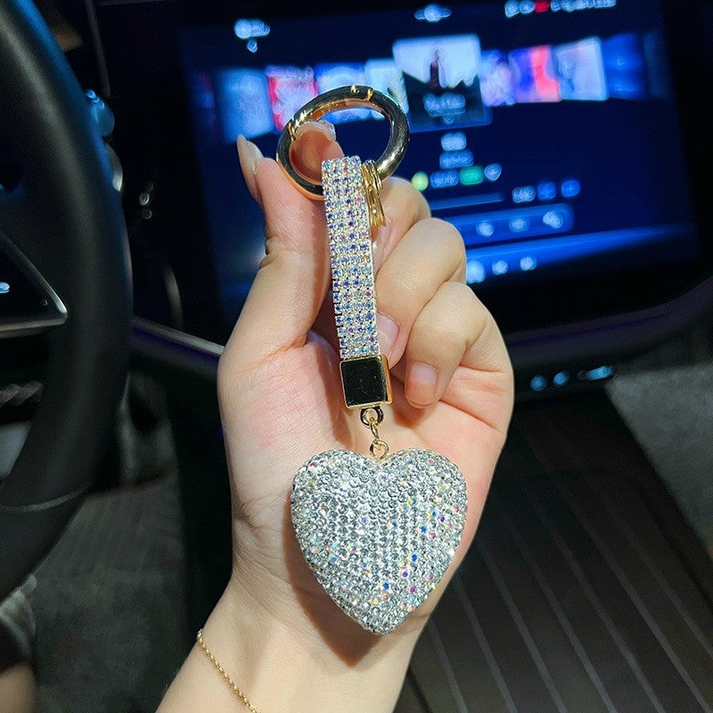 Full Diamond Heart Keychain Pendant