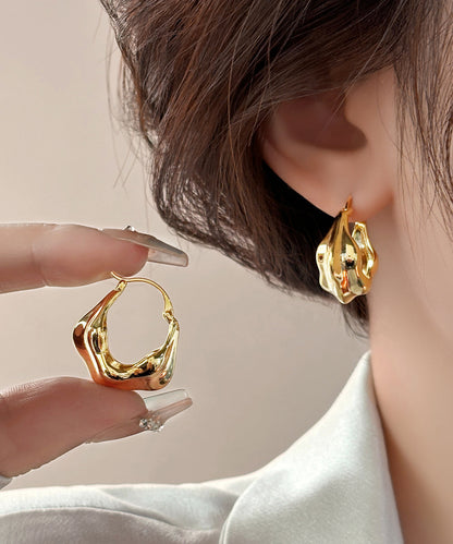 Fashion Gold Copper Overgild Hoop Earrings