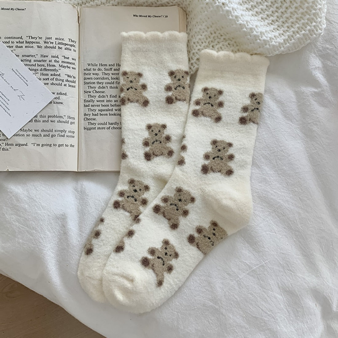 Rufia - Bear Coral Fleece Thickened Winter Socks