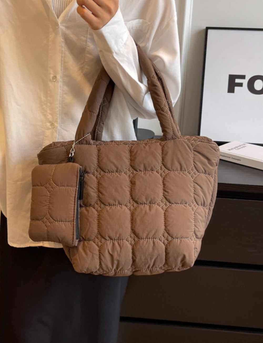 Simple Solid Color LargeÂ Capacity Tote Bag