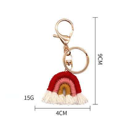Handmade Crochet Rainbow Keychain