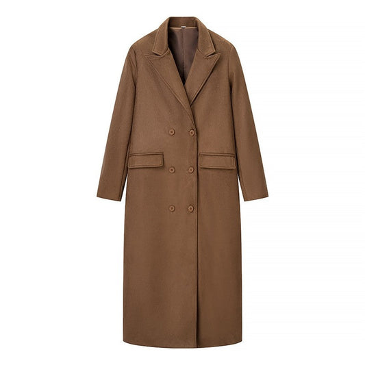 Long Plush Texture Trench Coat