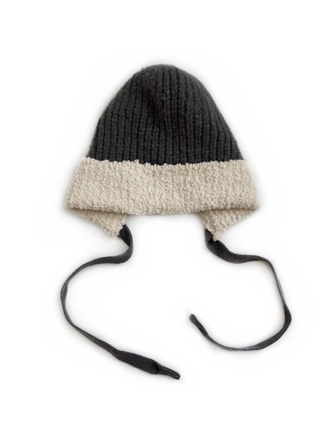 Haila - Knitted Beanie with Plush Trim &amp; Earflaps