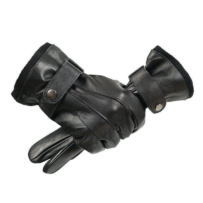 Men's Patchwork Leather Gloves