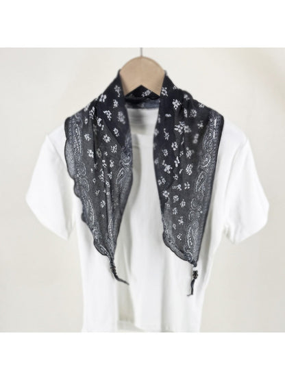 Scarvii - Vintage-inspired Diamond-cut Headscarf with Floral patterns