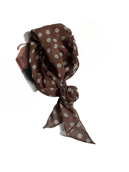 Haila - Vintage Classic Spot Print Long Scarf Headband