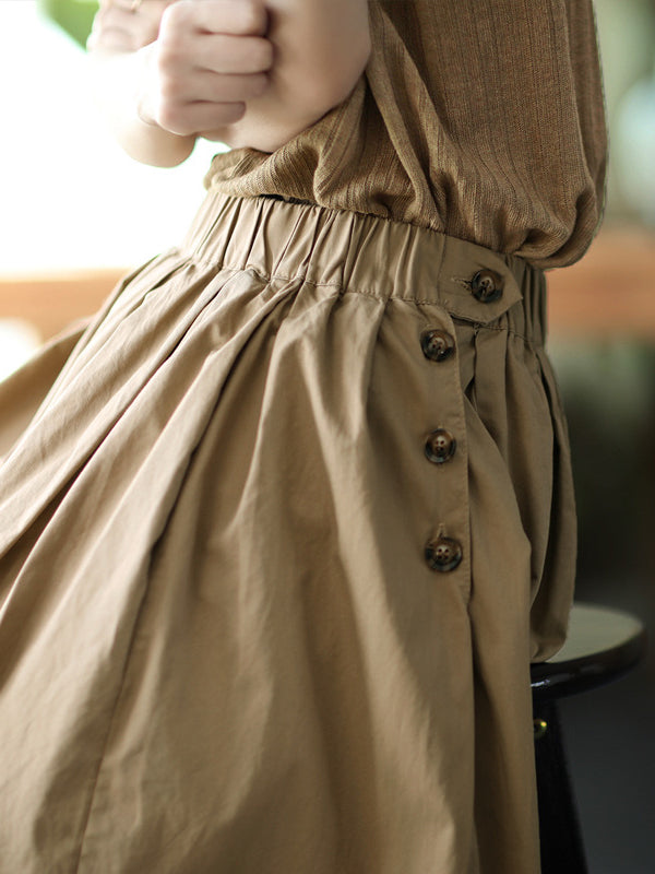 Vintage Casual Loose Ramie Cotton Wide Leg Pants