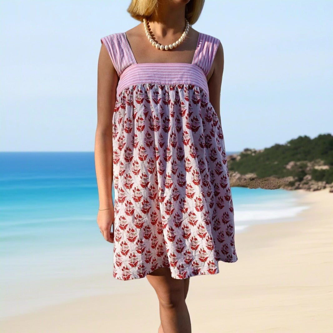 Pink Floral Print Sundress