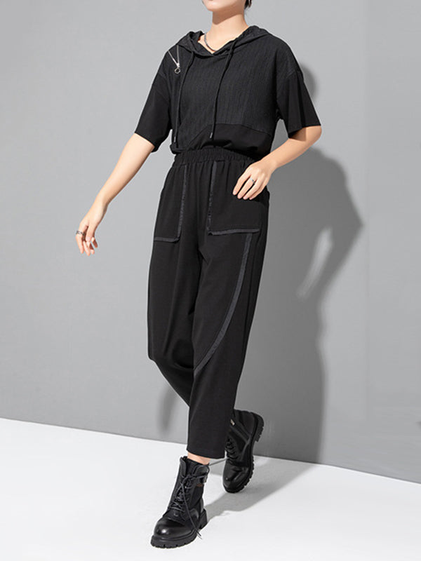Harem Pants Ninth Pants Solid Color Split-Joint Casual Pants Bottoms Ninth Pants