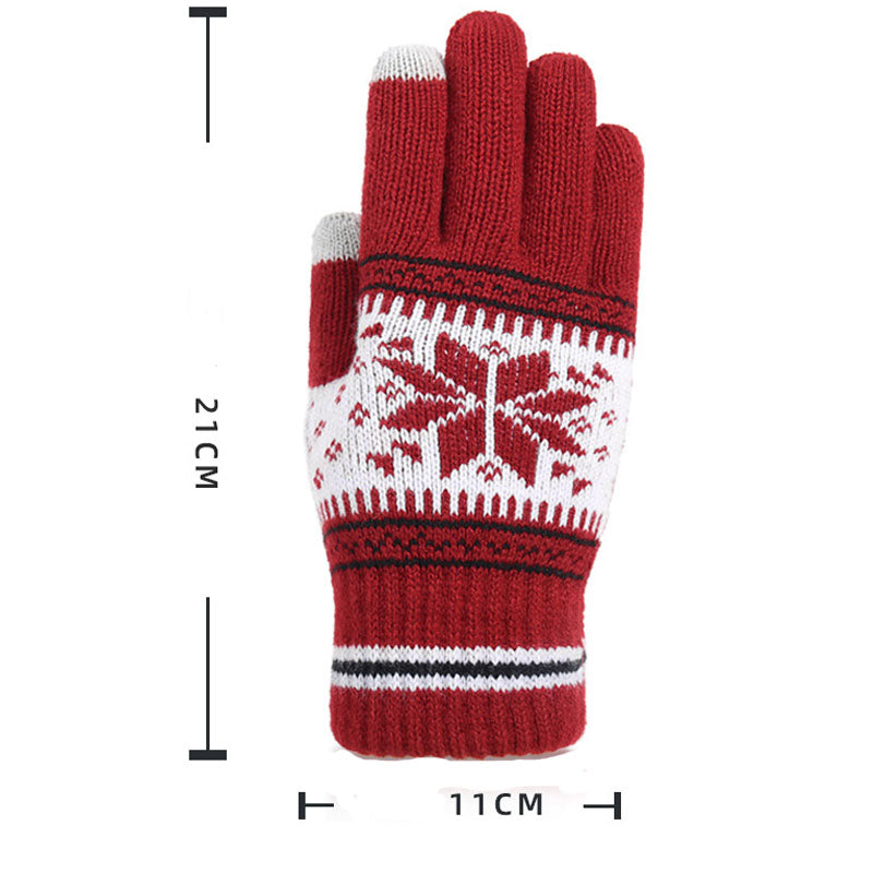 Winter Warm Snowflake Thicken Warm Knit Glove