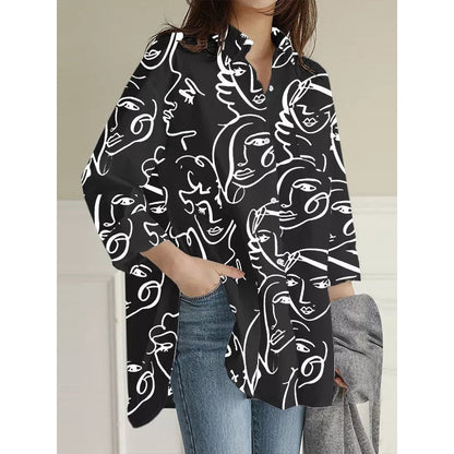 High-Low Long Sleeves Buttoned Figure Pockets Split-Side Lapel Blouses&Shirts Tops