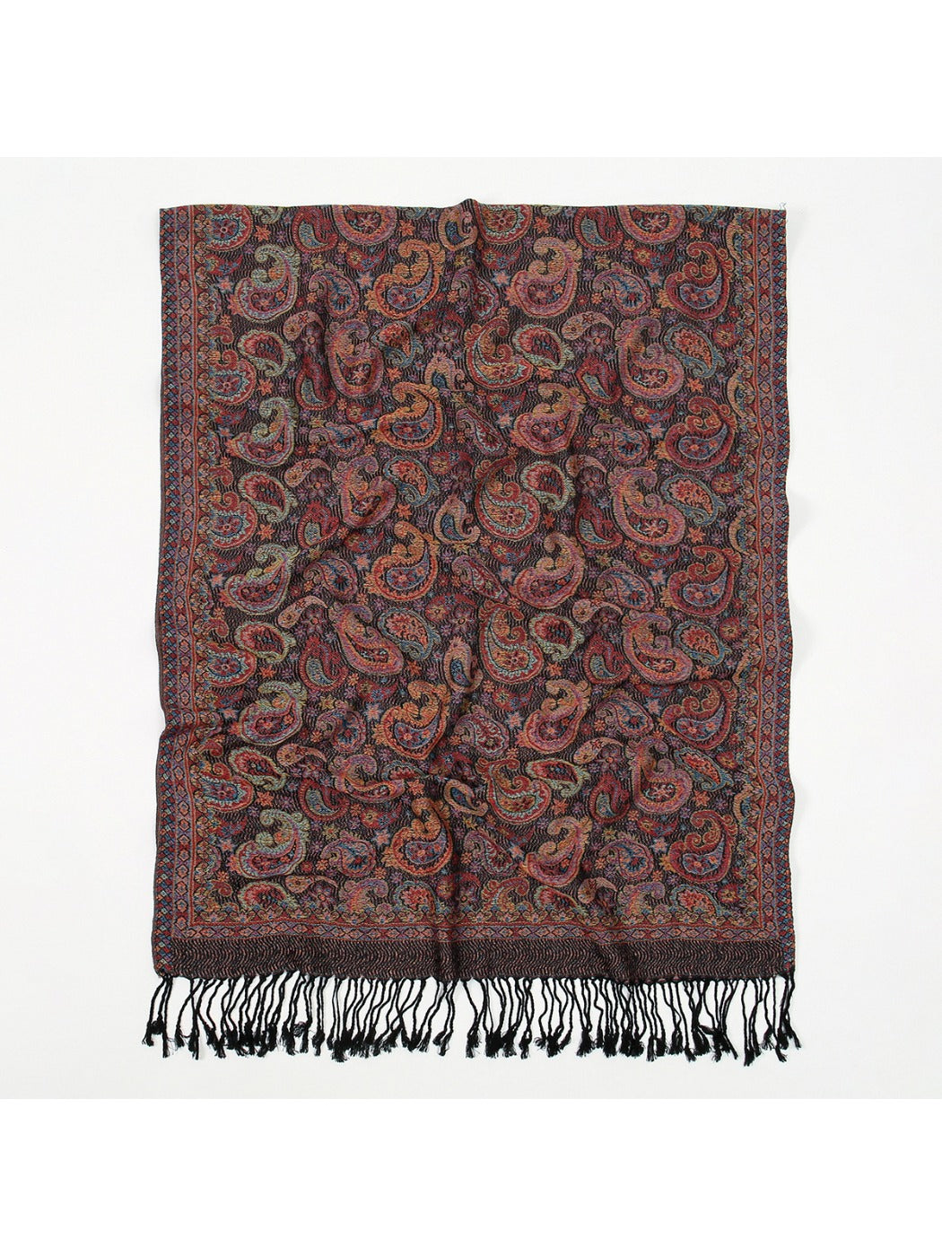 Scarvii - Bohemian Paisley Print Scarf with Fringe
