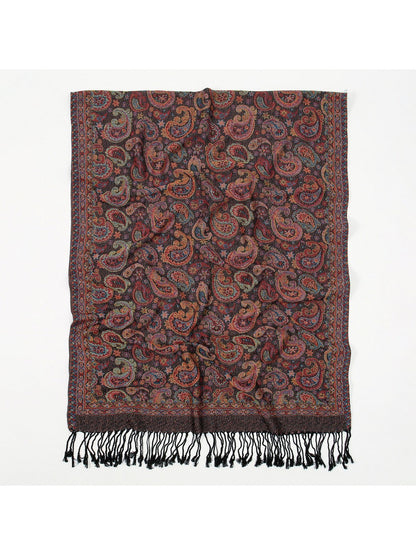 Scarvii - Bohemian Paisley Print Scarf with Fringe