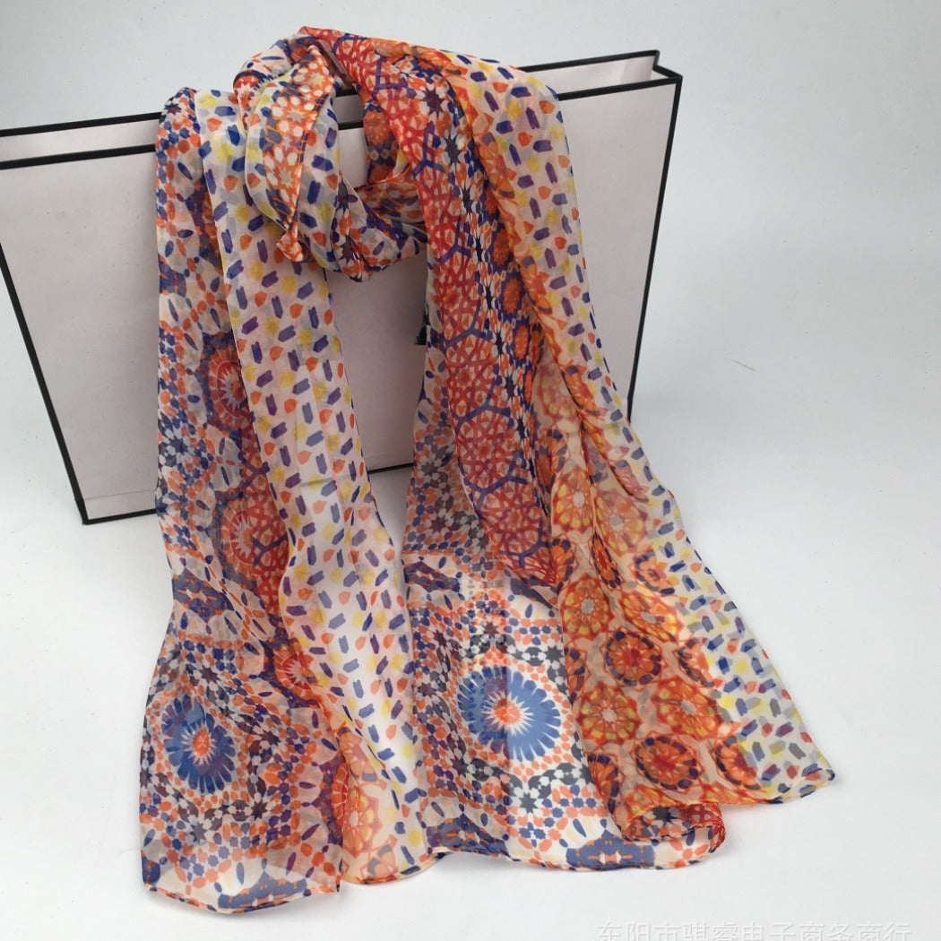 Scarvii - Boho Flowy Thin Scarf - Soft &amp; Breathable