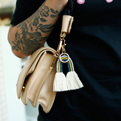 New Creative Pendant Bohemian Tassel Bag Pendant Rainbow Keychain
