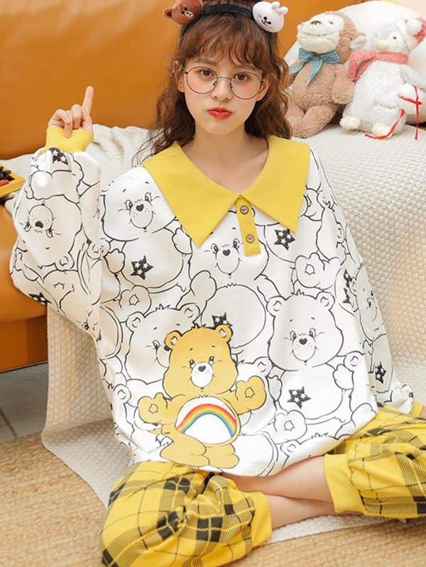 Comfortable Cartoon Printed Long Sleeve T-Shirt&Pants Pajama Set