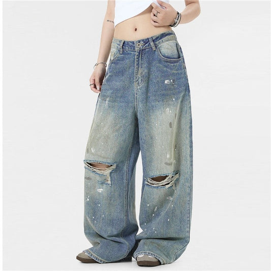 High Street Ripped Wide Leg Jeans