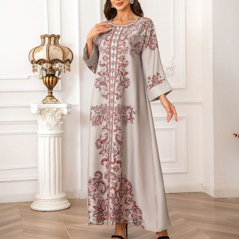 Muslim Robe Crystal Bead Printing