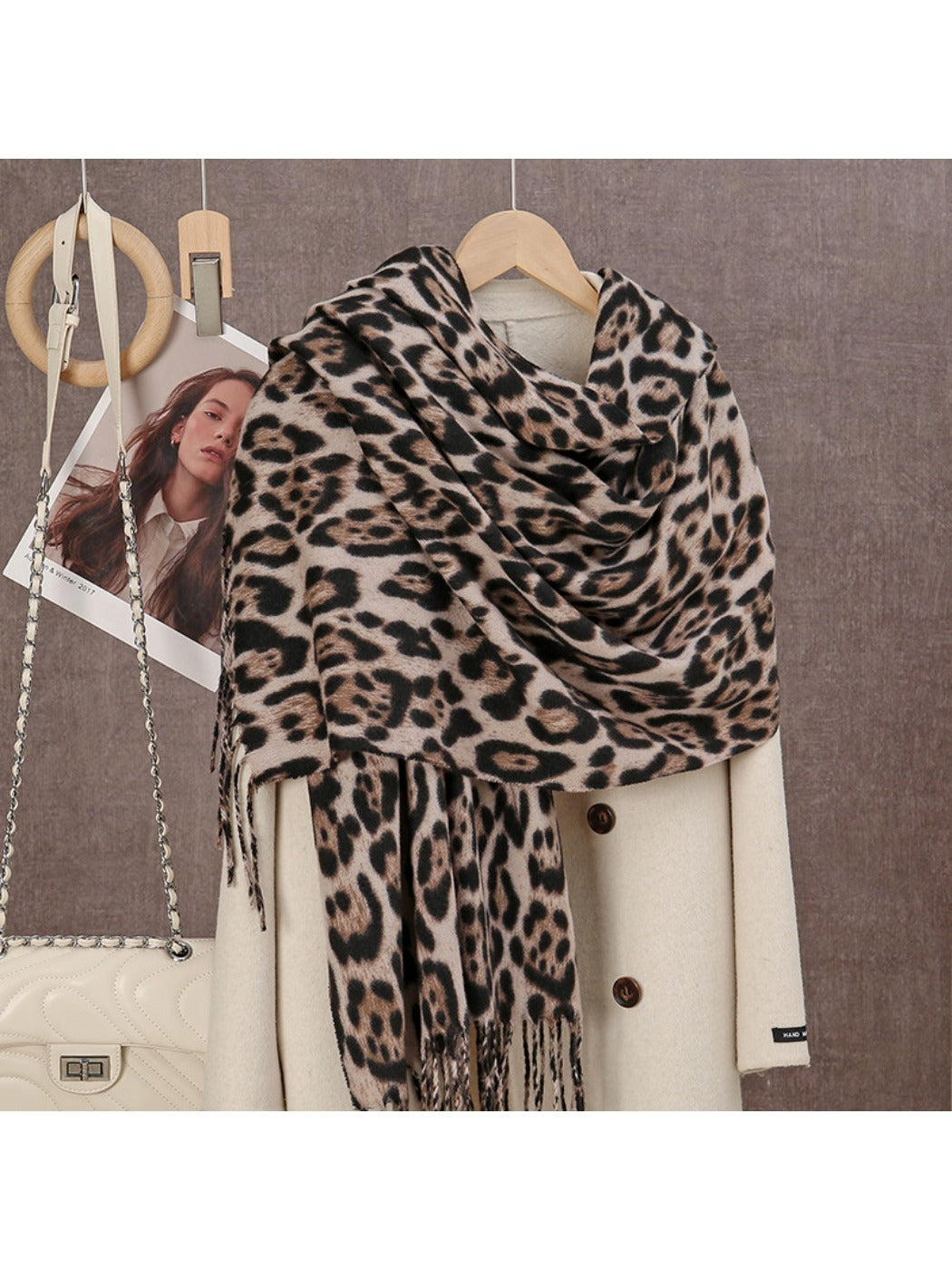 Sscarvii - Leopard Print Winter Neck Scarf