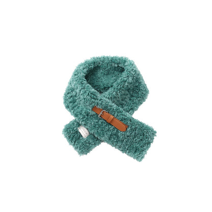 Urban Solid PU Buckle Design Keep Warm Shawl&Scarf